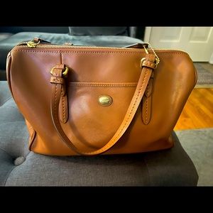 Coach Satchel in brown.